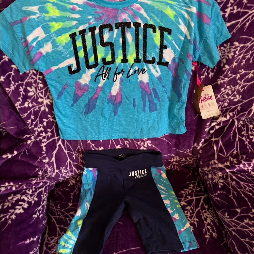 Justice Tie-Dye T-Shirt and Shorts Set